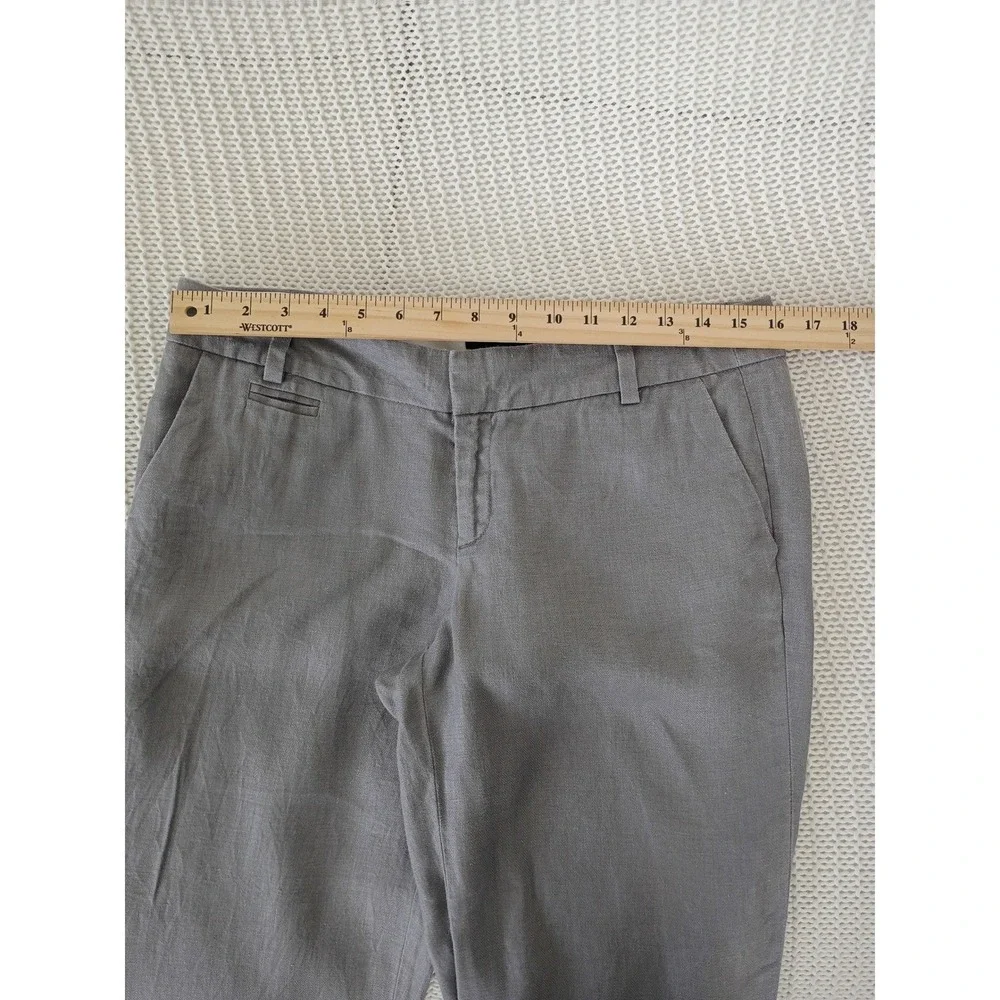 Banana Republic 100% Linen Wide Leg Ryan Fit Grey Cuffed Pants W 28/29x33T $158
